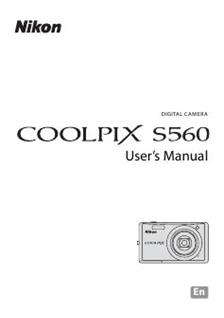 Nikon Coolpix S560 manual. Camera Instructions.